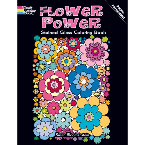 Flower Power Stained Glass Coloring Book - Paperback