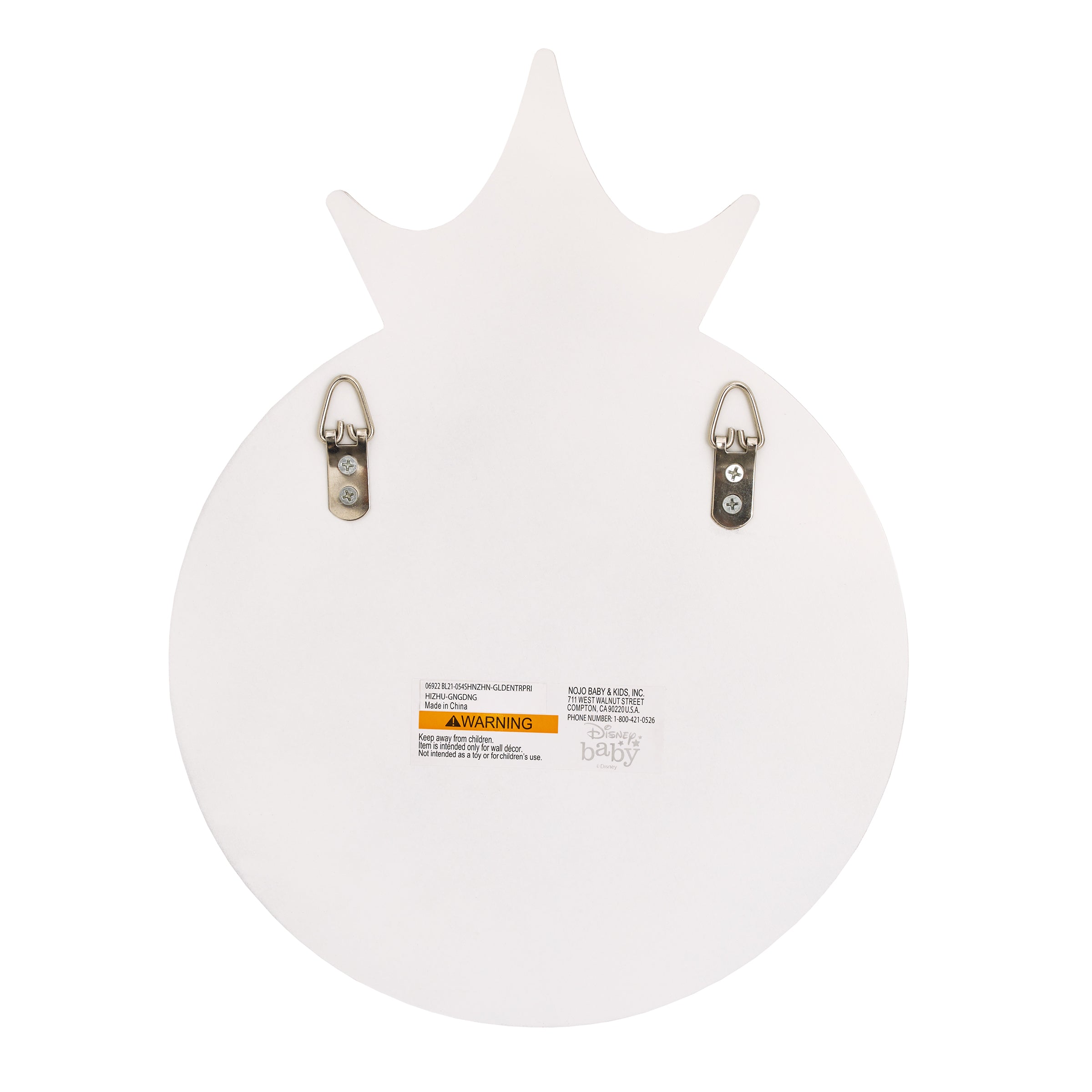 Once Upon a Time Princess White Round Wooden Framed Wall Mirror with Pink Tiara