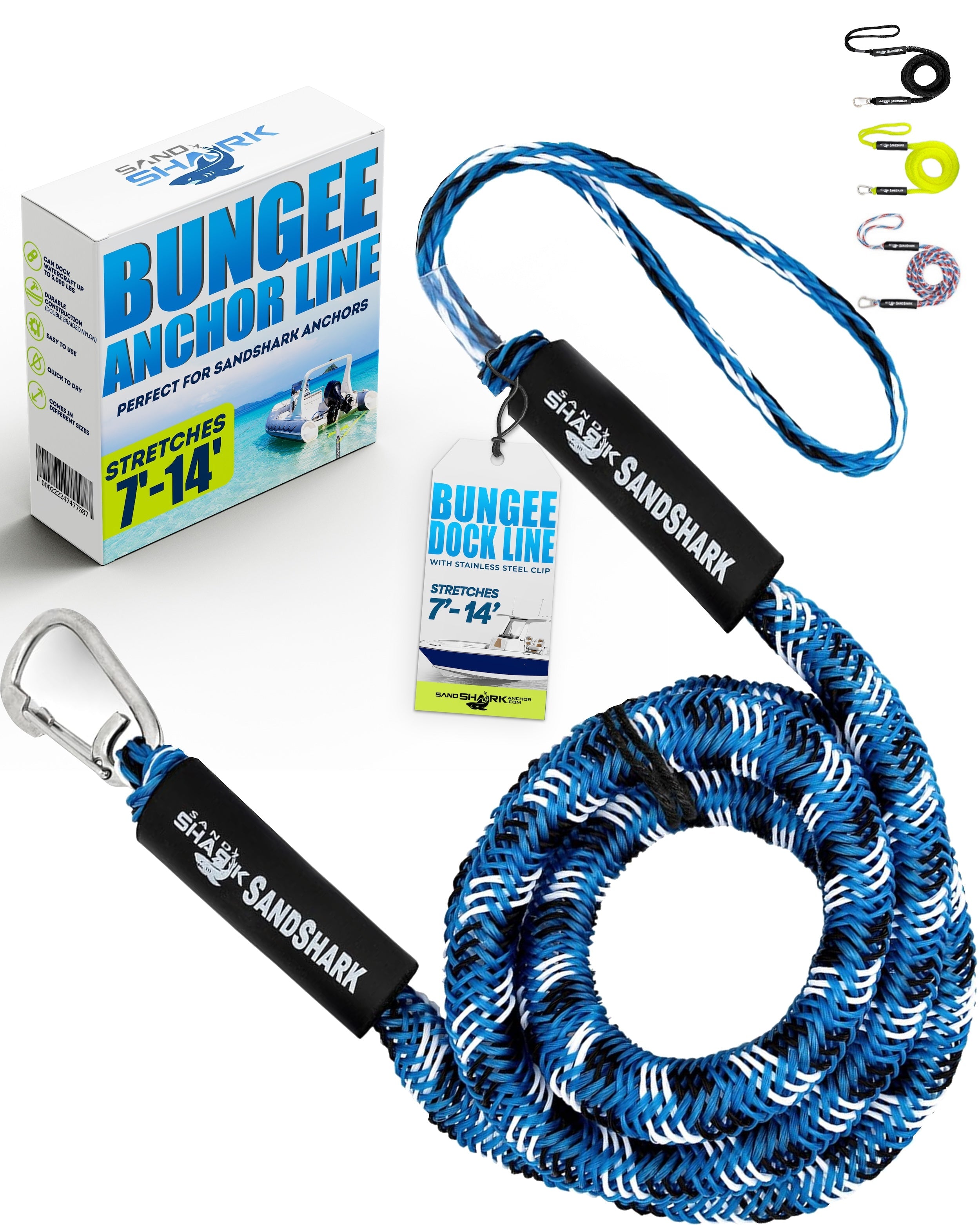 7-14ft Bungee Dock & Anchor Line
