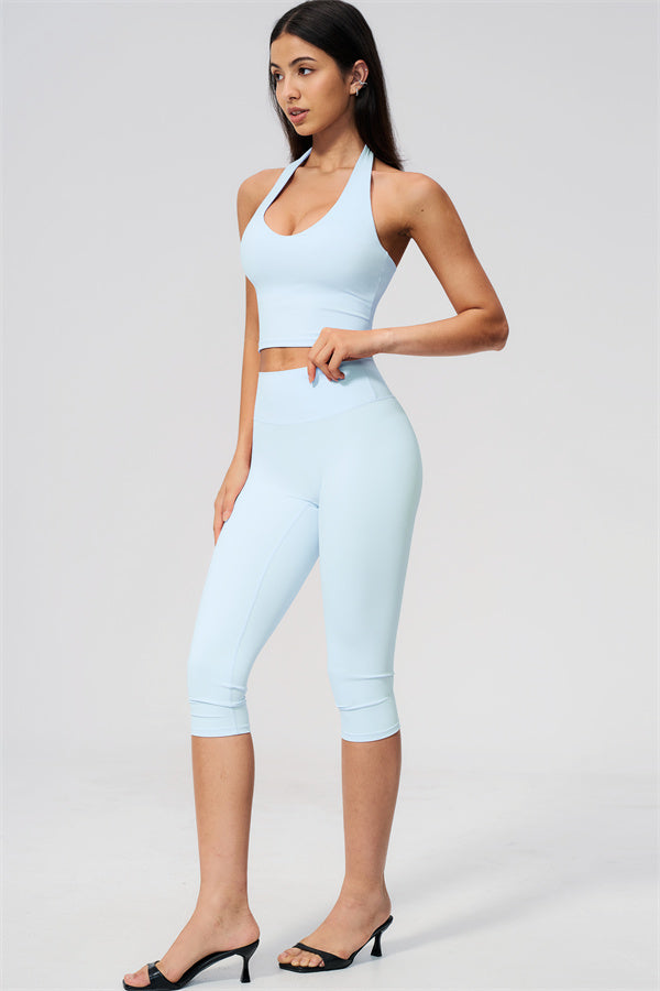 The Twirl Wide Strap Halter Crop Top