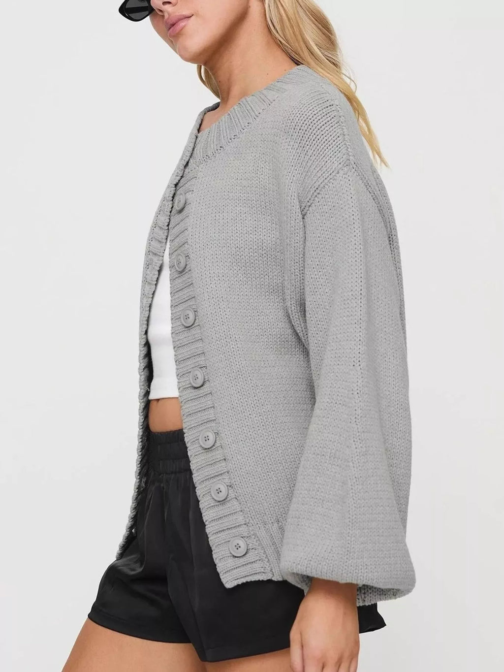 Chunky Knit Button-Up Cardigan