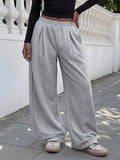 Elastic Waist Wide-Leg Sweatpants