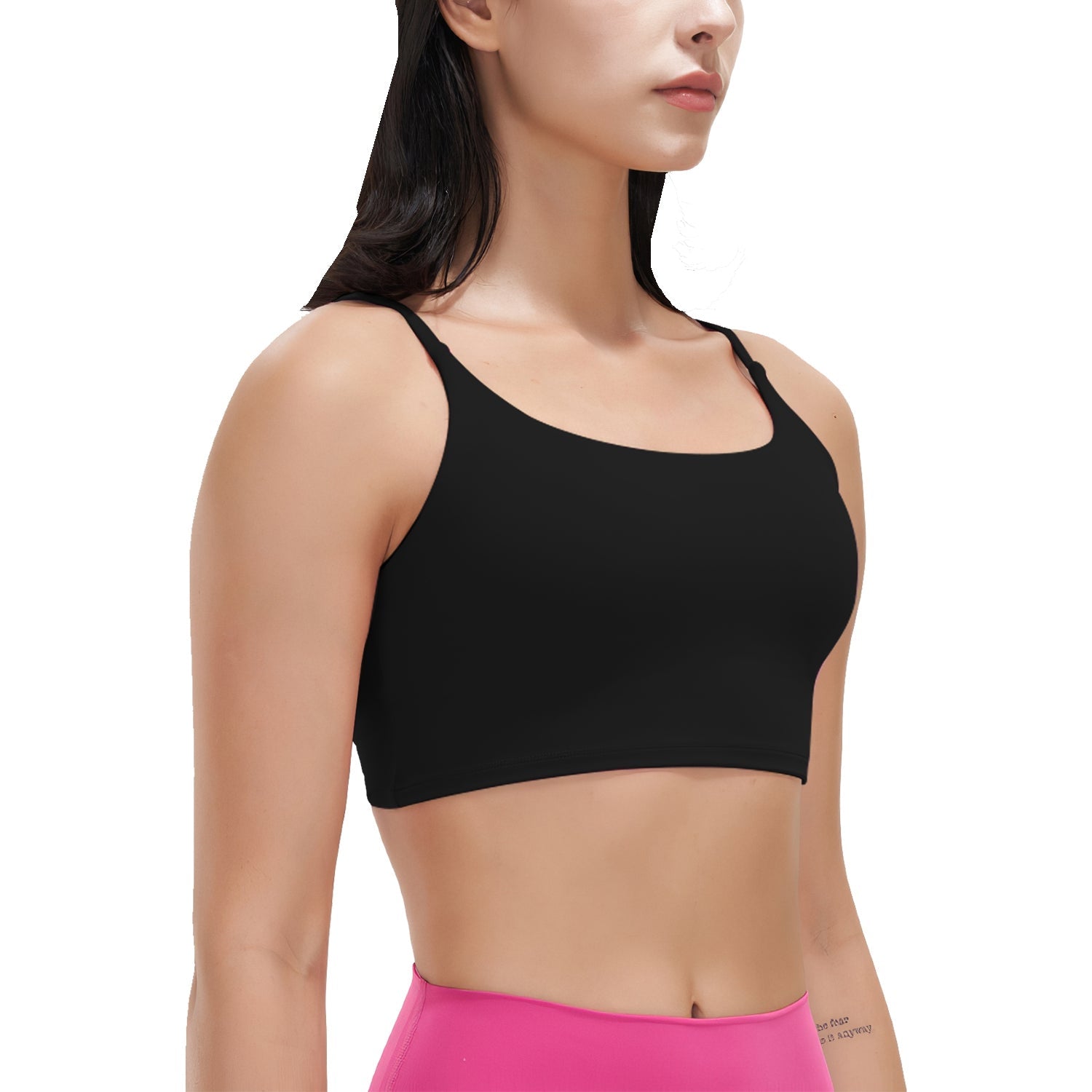 Women Sport Bras with Removable Pads, Low-Impact Square Neck