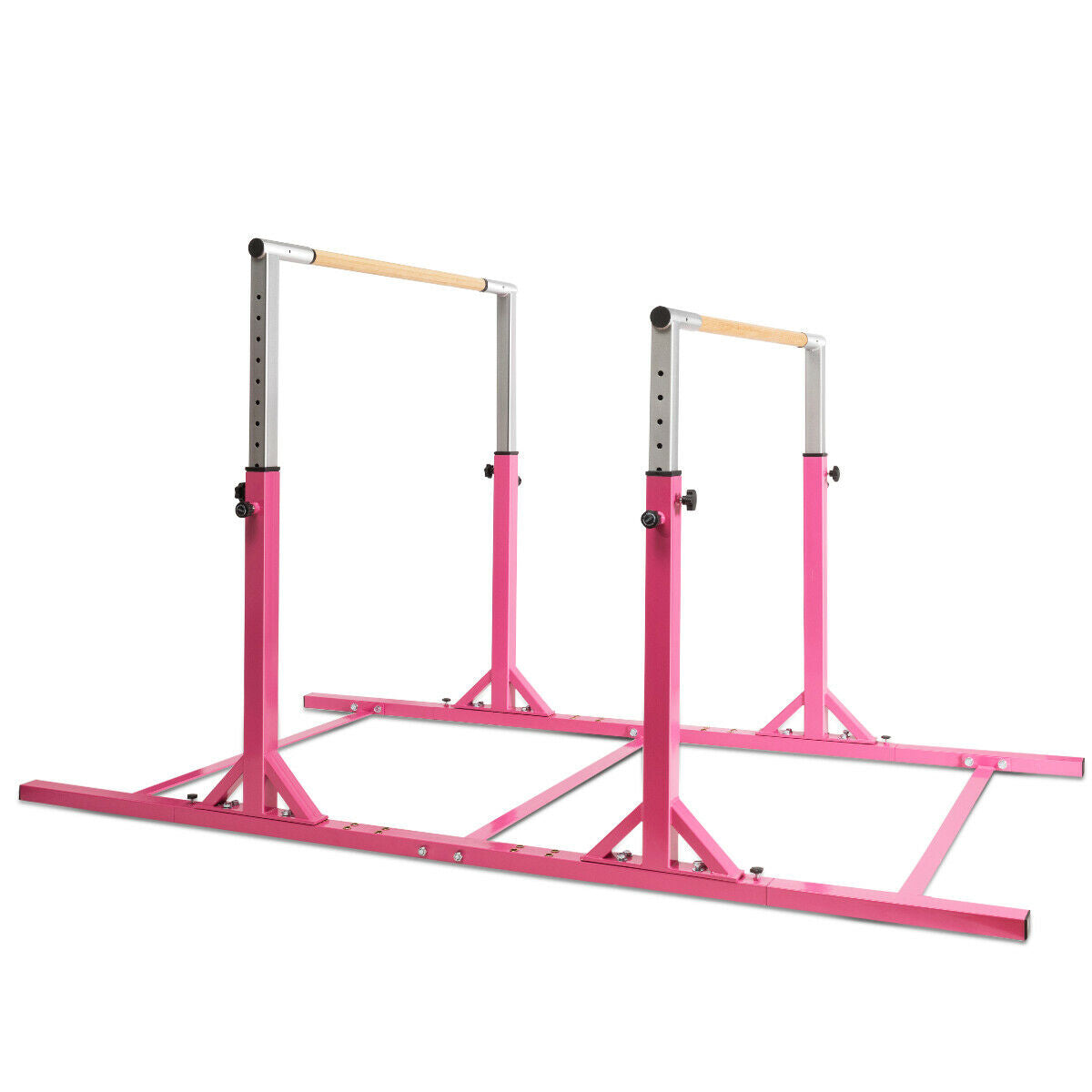 Kids Double Horizontal Bars Gymnastic Training Parallel Bars Adjustable-Purple