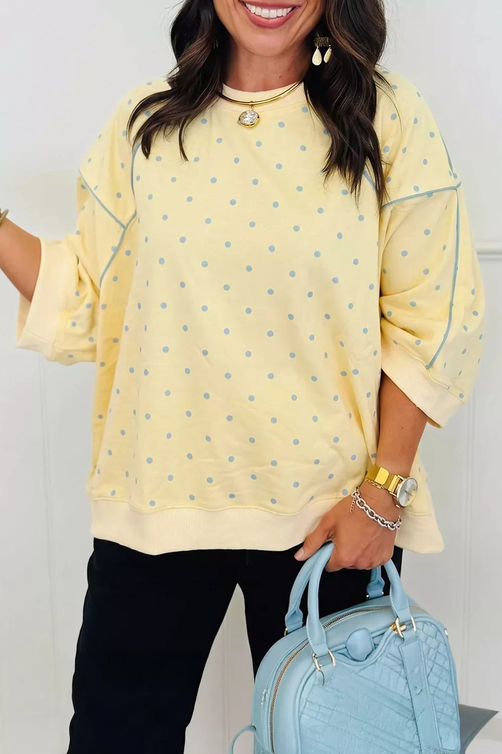 Polka Dot Oversized Sweatshirt