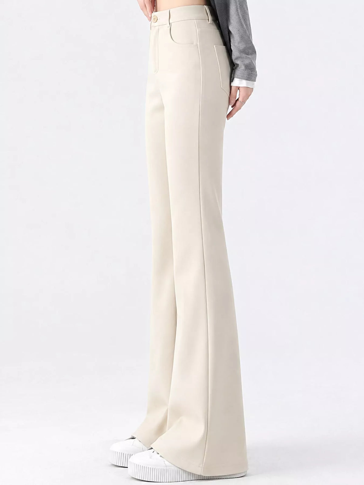 Full Size High-Waisted Slim-Fit Straight-Leg Pants Plus Size