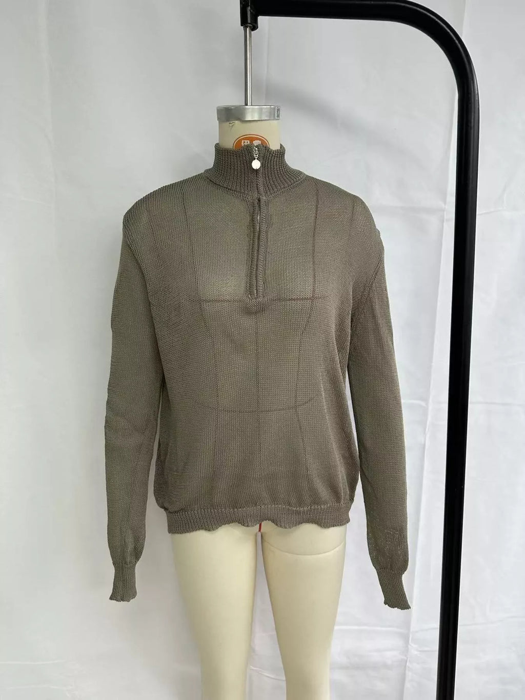 Half-Zip Dropped Shoulder Sweater