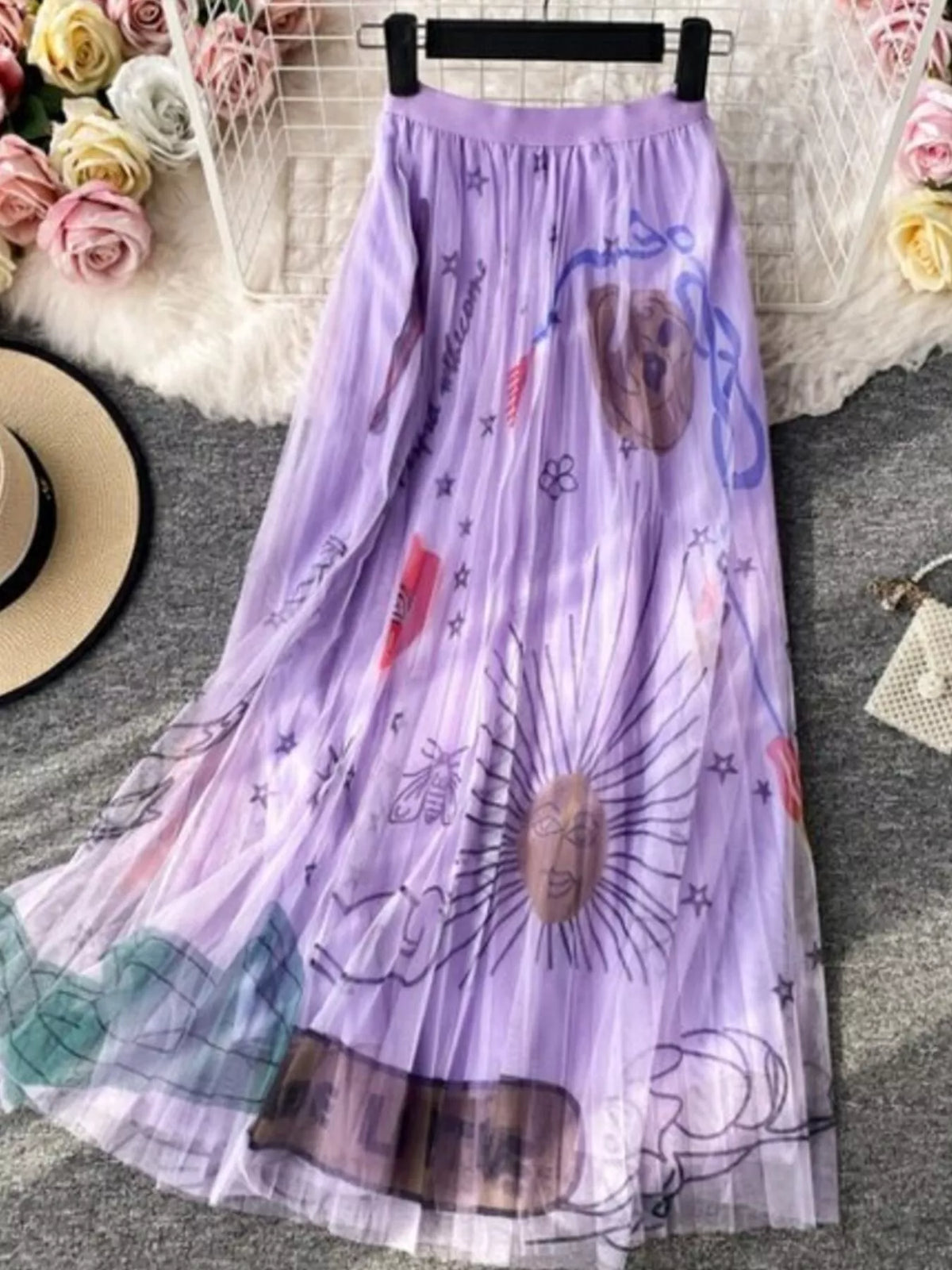 Printed Tulle Skirt