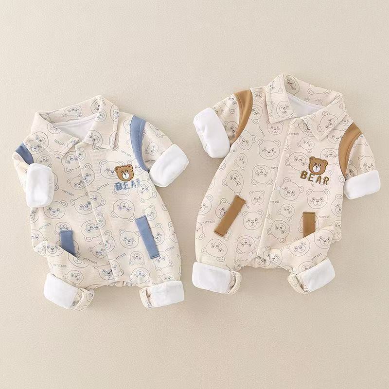 Babys Two-layer Autumn Outerwear Baby Onesie