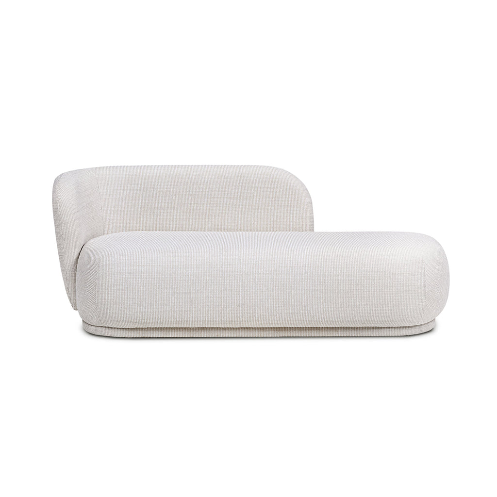 Aire 75" RAF Modern Rounded Chaise Lounge with Boucle Upholstery - Stone Light