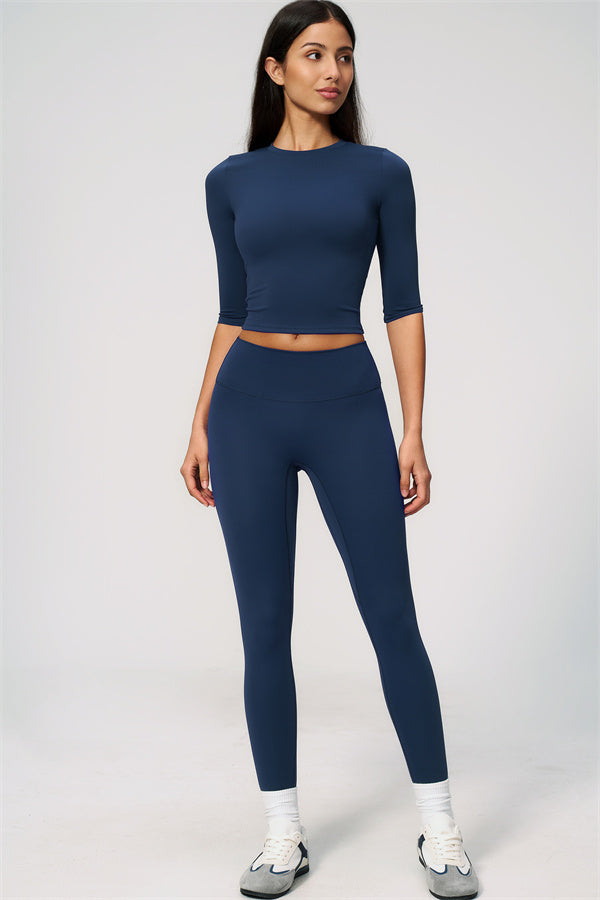 The Natalia Half-Sleeve Top Leggings 2-Piece Set