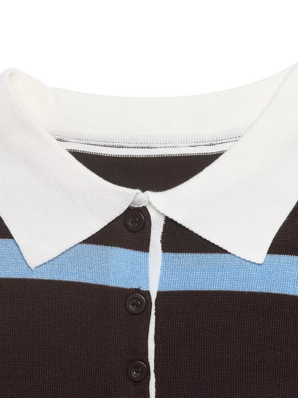 Striped Polo Collar Sweater