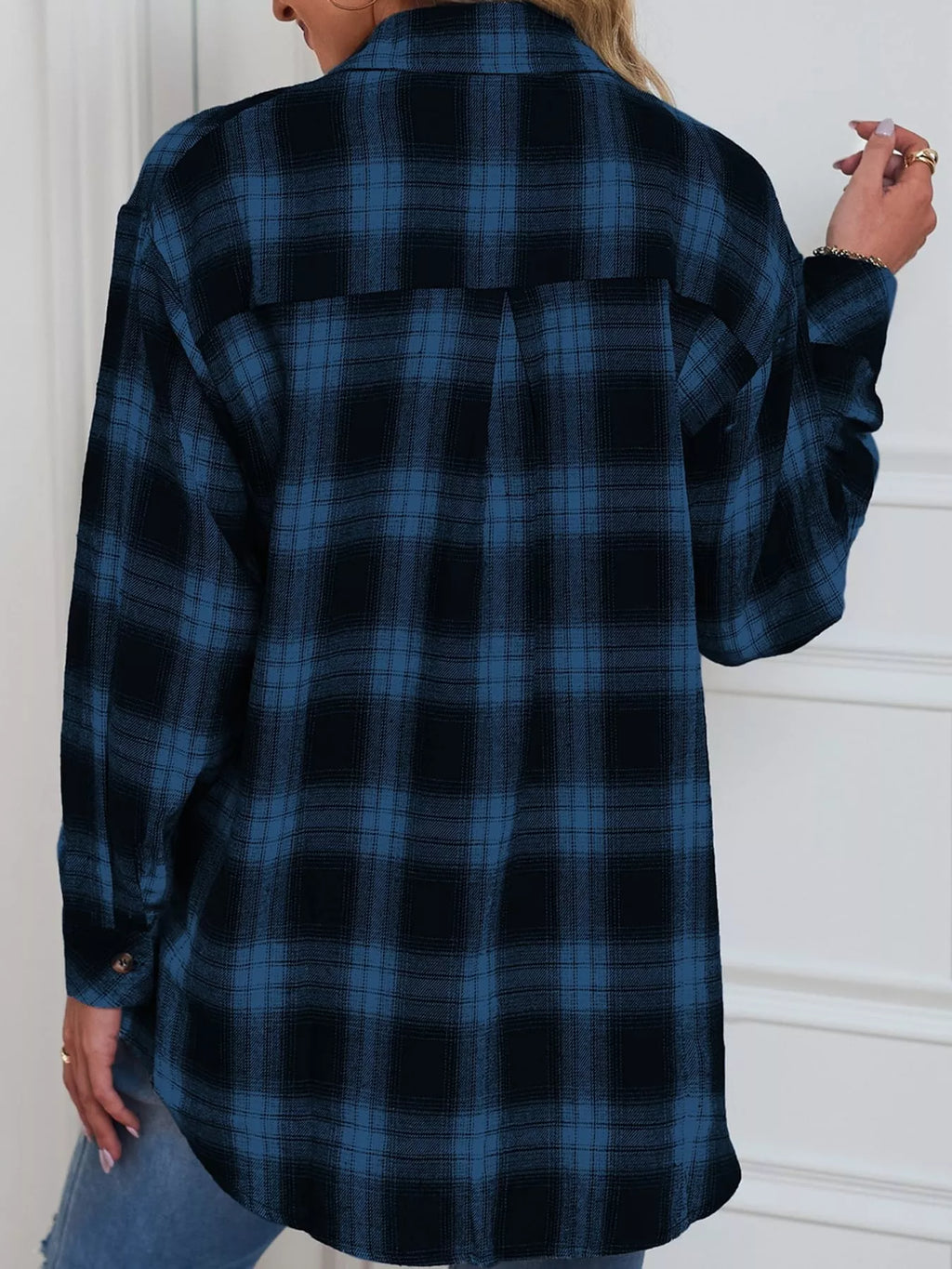 Plaid Button-Down Oversized Shirt