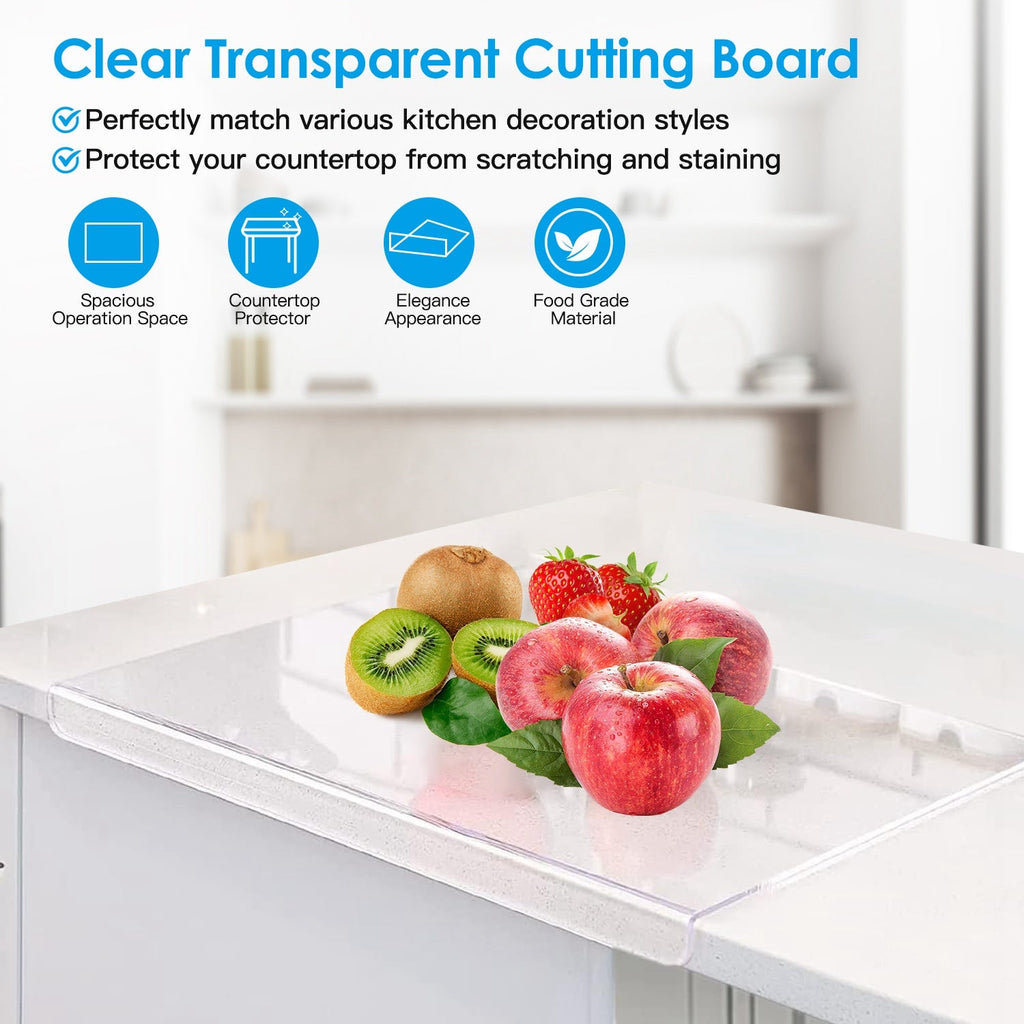 Acrylic Kitchen Cutting Board with Counter Lip