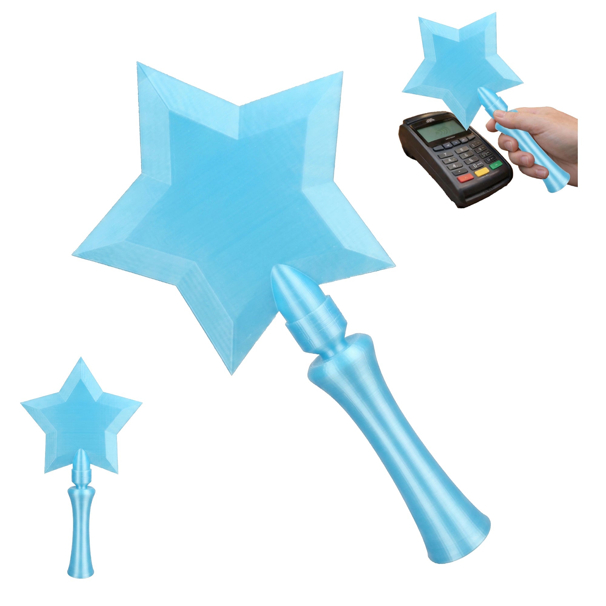 3D Printed Star Wand Contactless Card Holder, Short Magic Wand With Card Slot For Tap Payment, Party Costume Prop And Novelty Gift