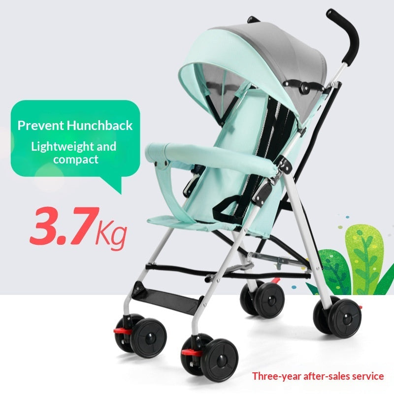 Lightweight Foldable Stroller With Both Sitting And Reclining Positions