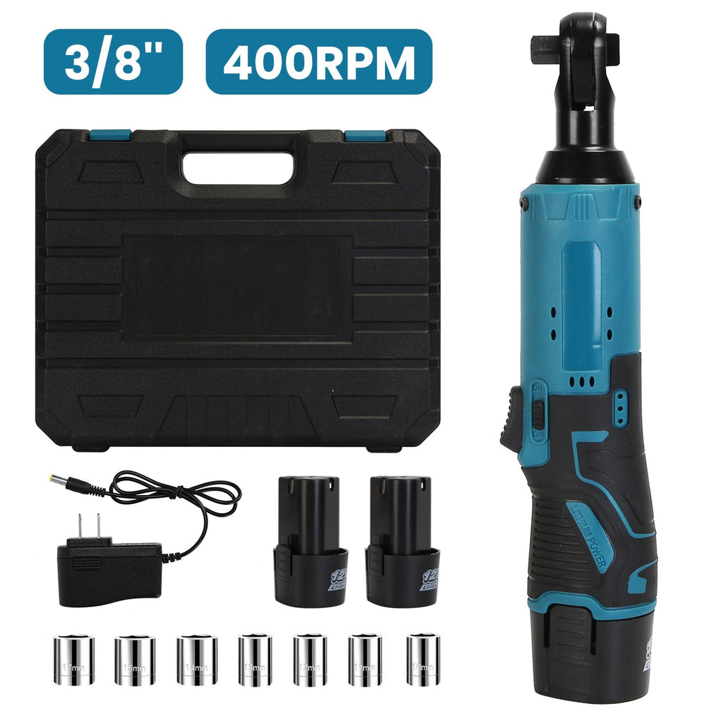 Cordless Electric Ratchet Wrench Set with 7 Sockets