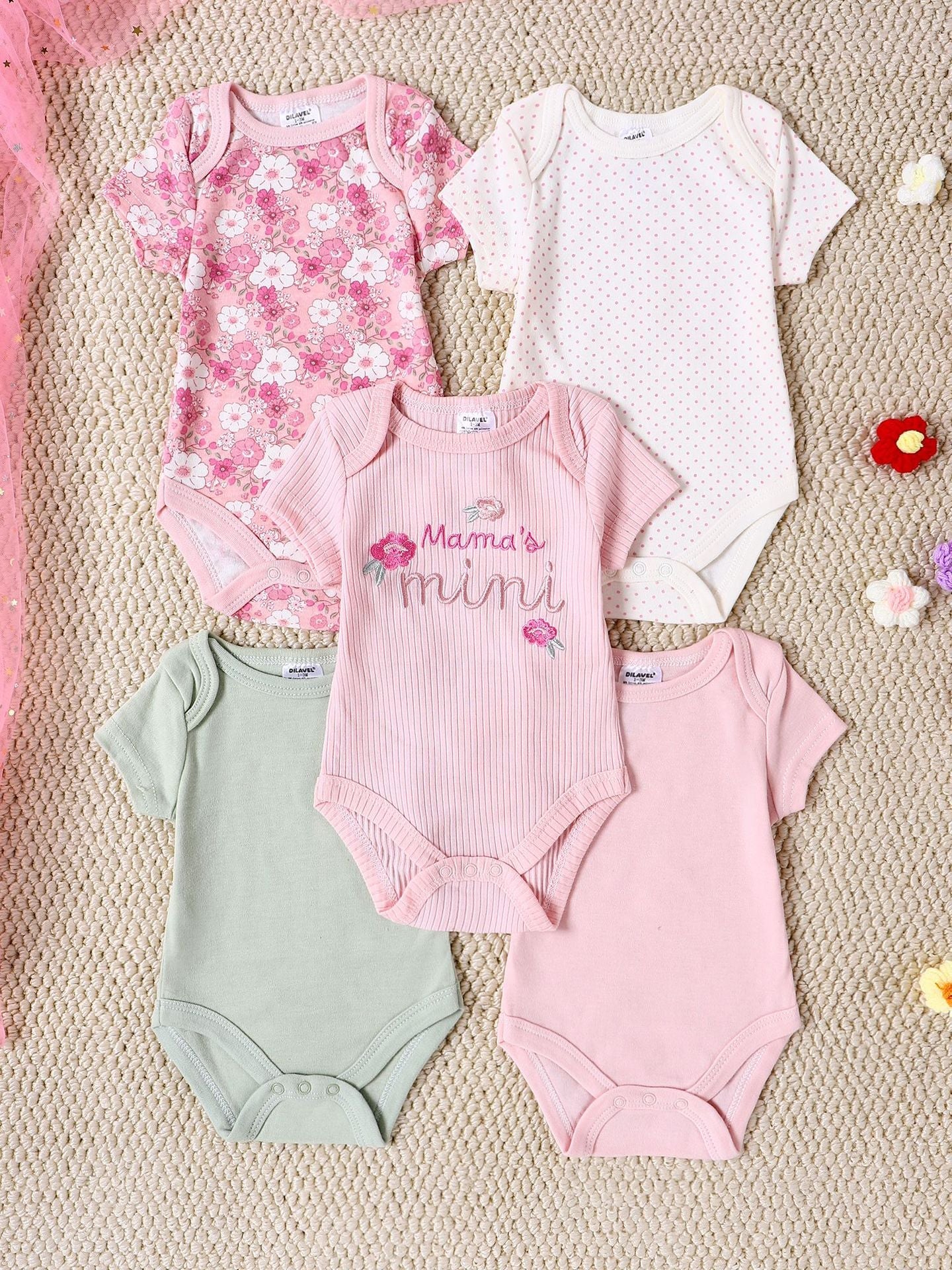 Wholesale Of Super-cute Cartoon Onesies In Sets Of Five