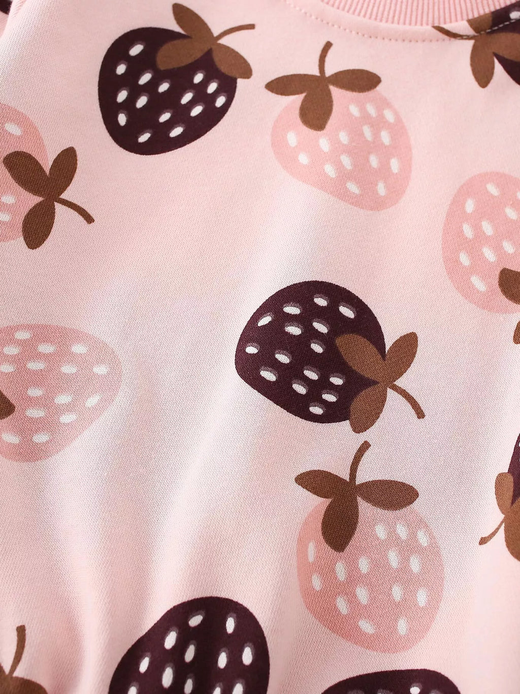 Children's Strawberry Print Crew Neck Sweatshirt