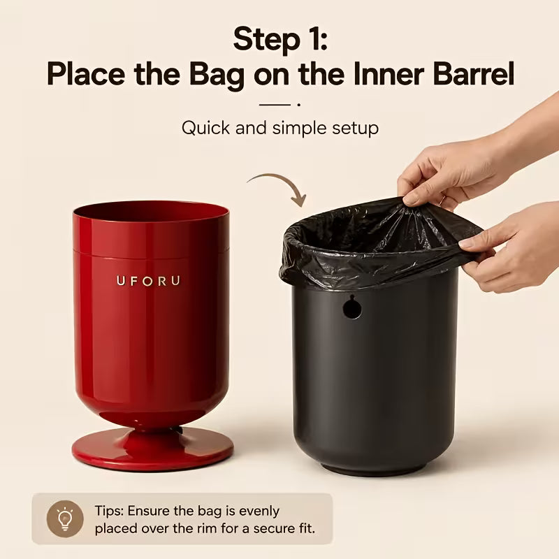 Wide Opening Waste Bin with Sliding Base