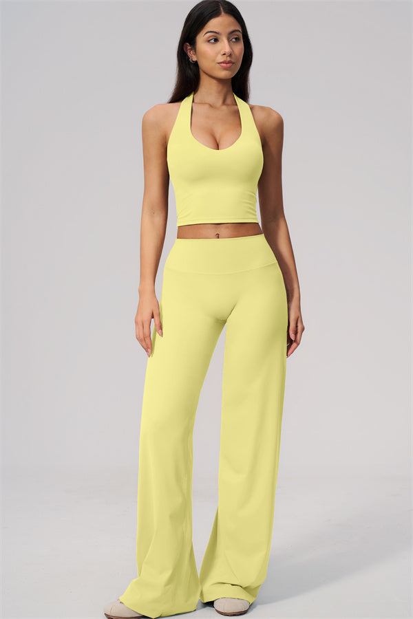 The Twirl Wide Strap Halter Crop Top