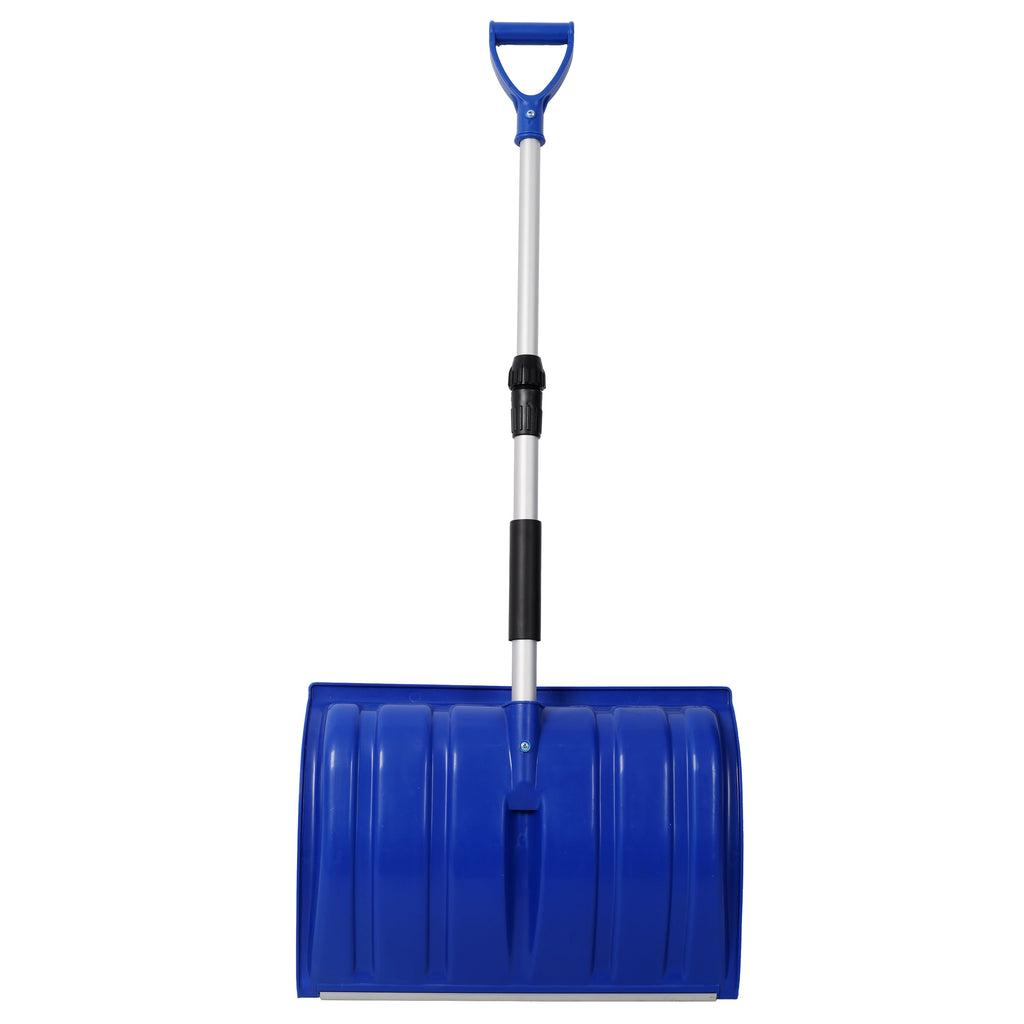 Portable Adjustable Height Snow Shovel with D-Grip Handle - Silver