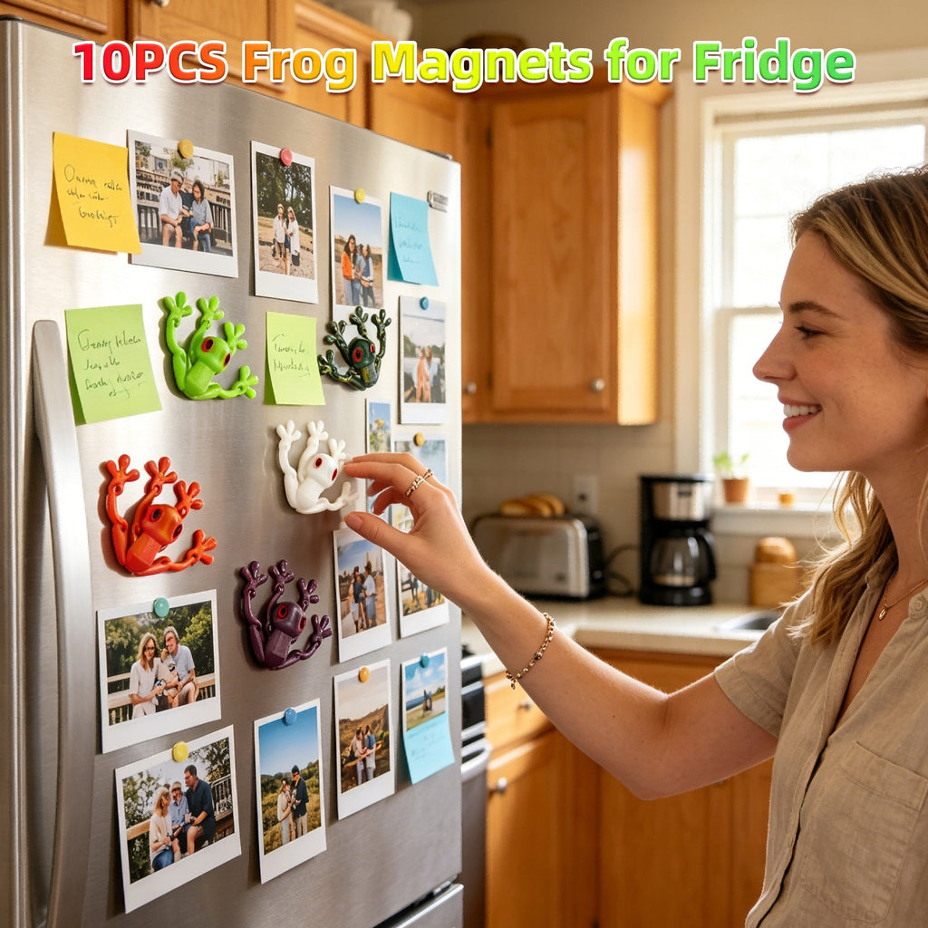 Large 3D Printed Frog Fridge Magnet, Articulated Tree Frog Magnetic Refrigerator Decoration, Cute Animal Magnet For Kitchen Locker Office Decor