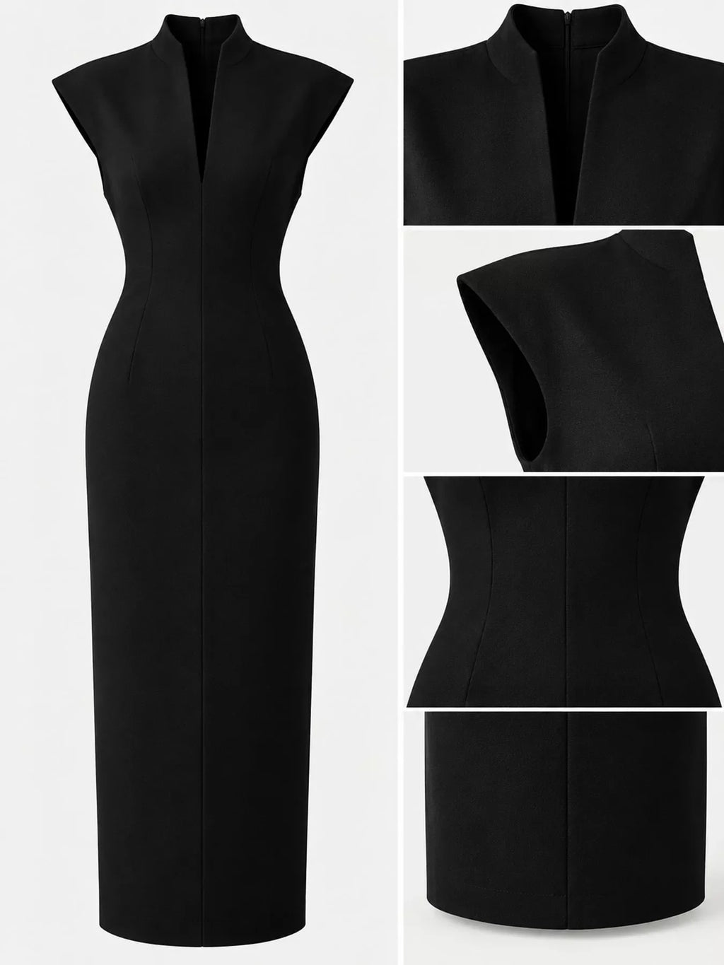 Slit Sleeveless Bodycon Midi Dress