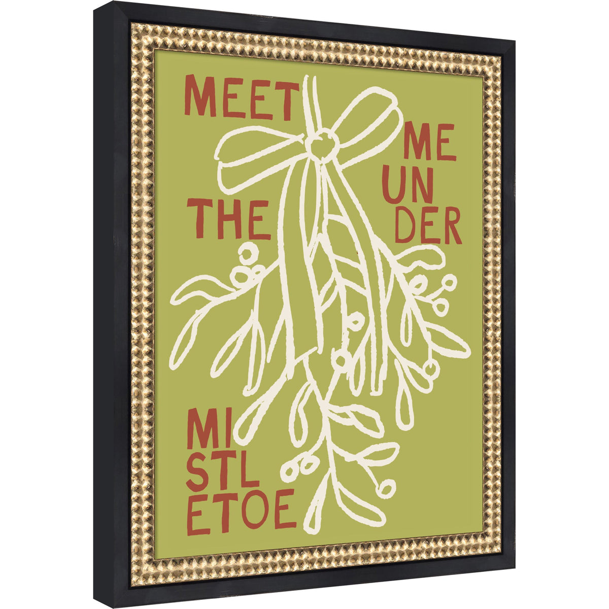 Mistletoe by Kikiandnim Framed Mounted Canvas Wall Art Print