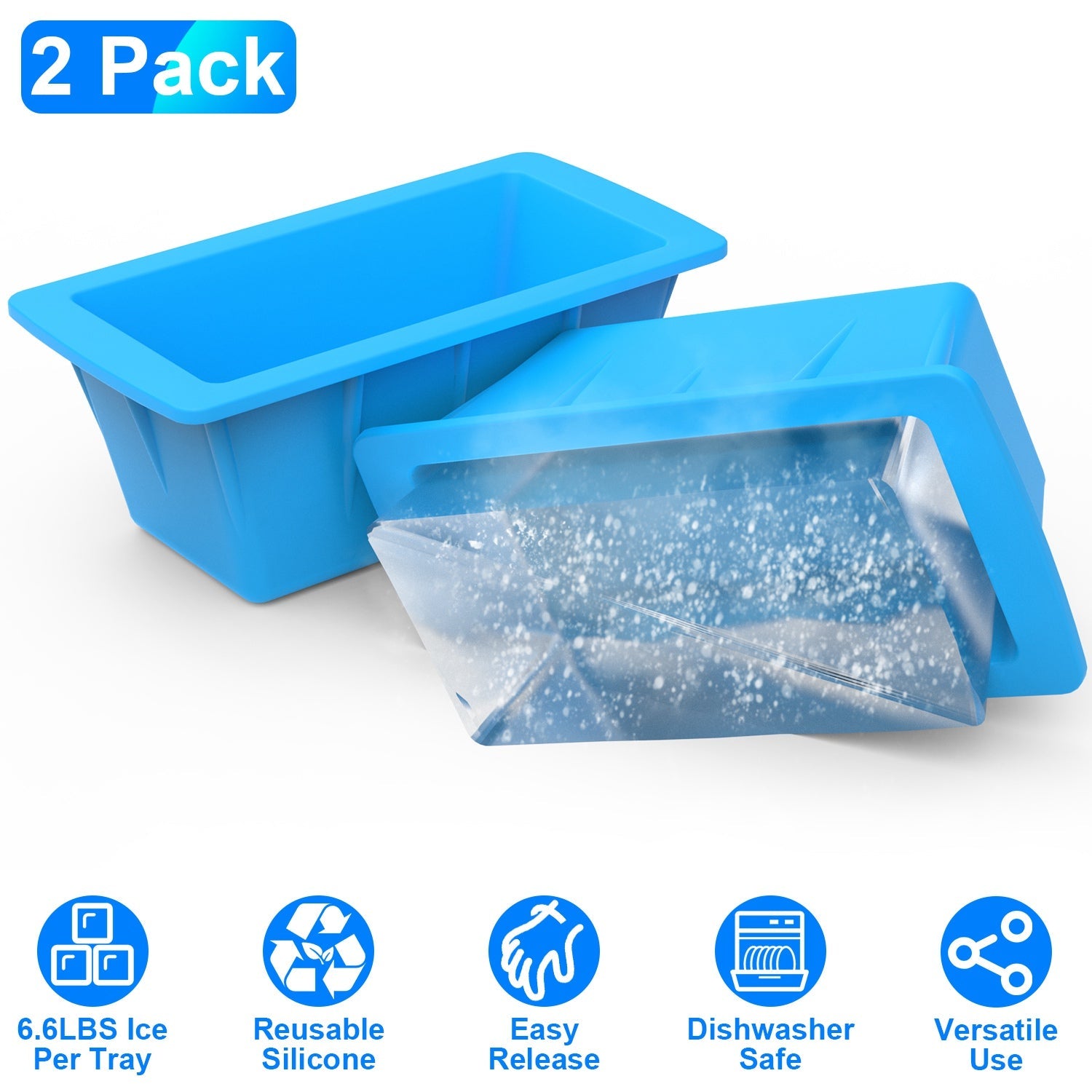 Silicone Freezer Molds for Large Ice Cubes and DIY Decor