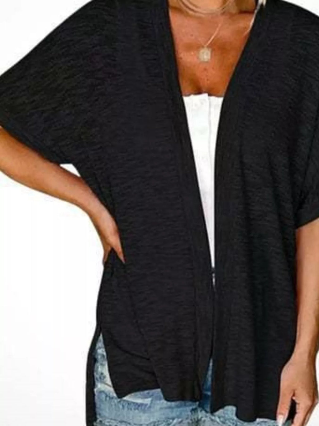 Side Sit Open Front Cardigan