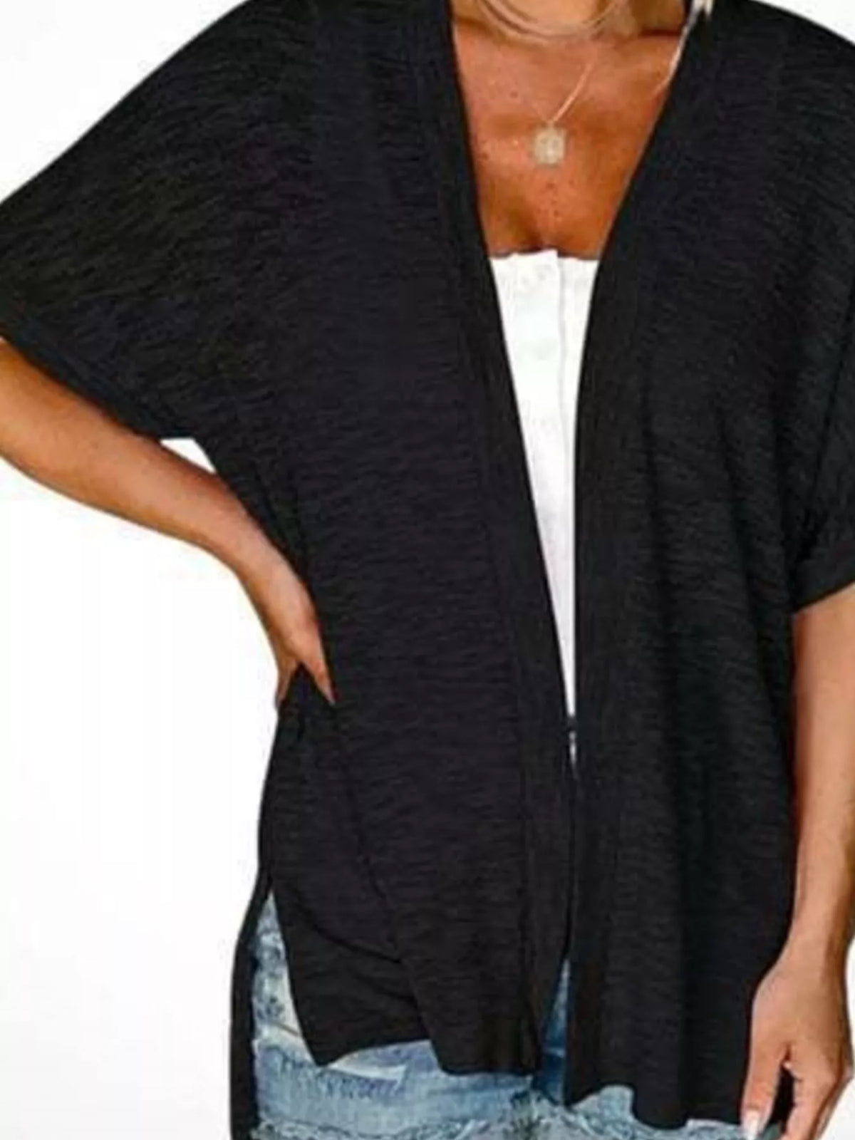 Side Sit Open Front Cardigan