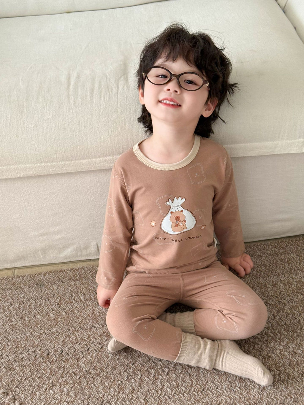 Boneless Pure Cotton Thermal Underwear Set For Boys And Girls Autumn Tops And Pants