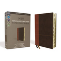 NIV, Personal Size Reference Bible, Large Print, Imitation Leather, Brown, Indexed, Red Letter Edition, Comfort Print - Imitation Leather
