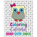 Coloring Calendar 2020 Cute Owls - Paperback