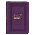 KJV Holy Bible, Compact Faux Leather Red Letter Edition - Ribbon Marker, King James Version, Purple, Zipper Closure - Leather