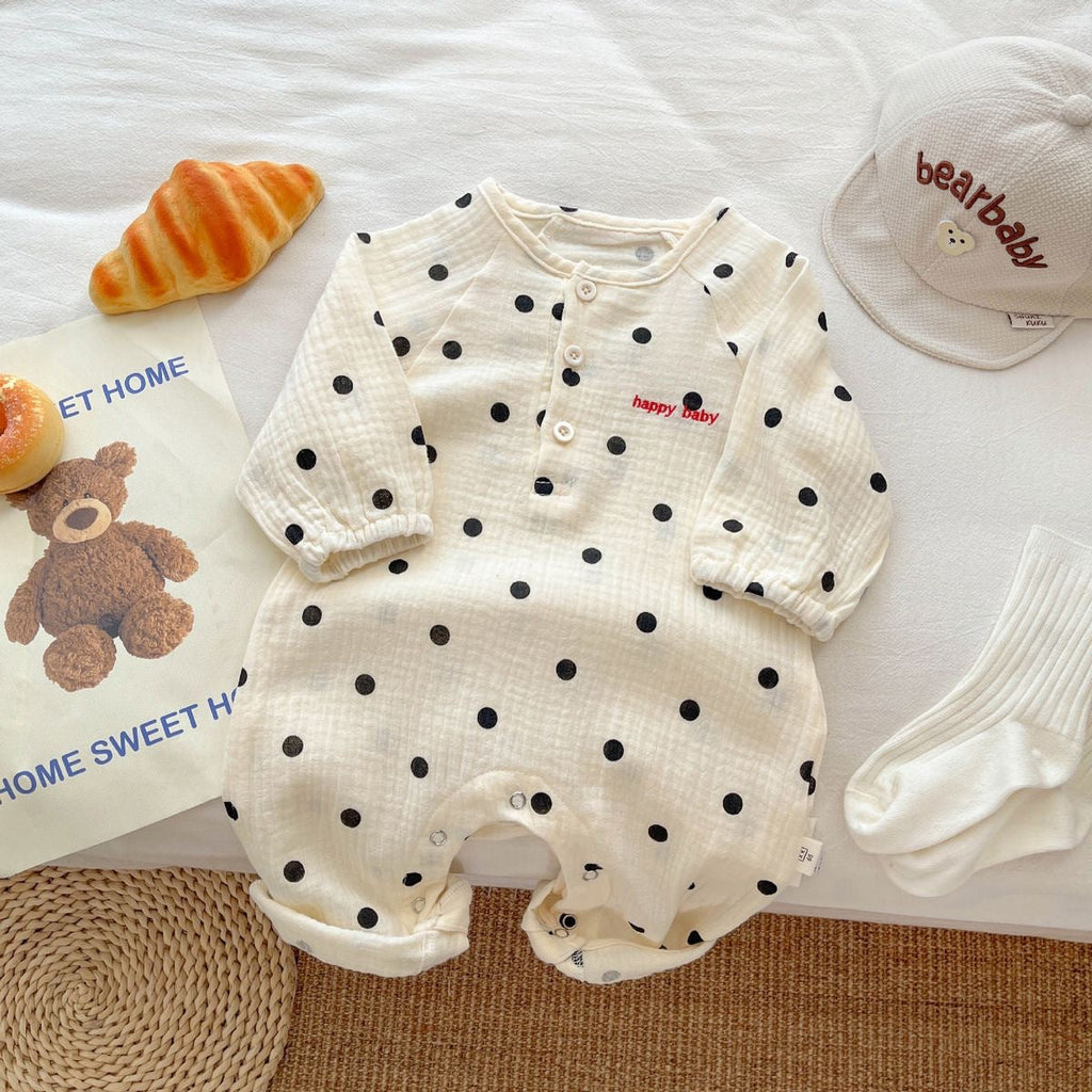 Stylish Polka-dot Romper For Baby Boys And Girls