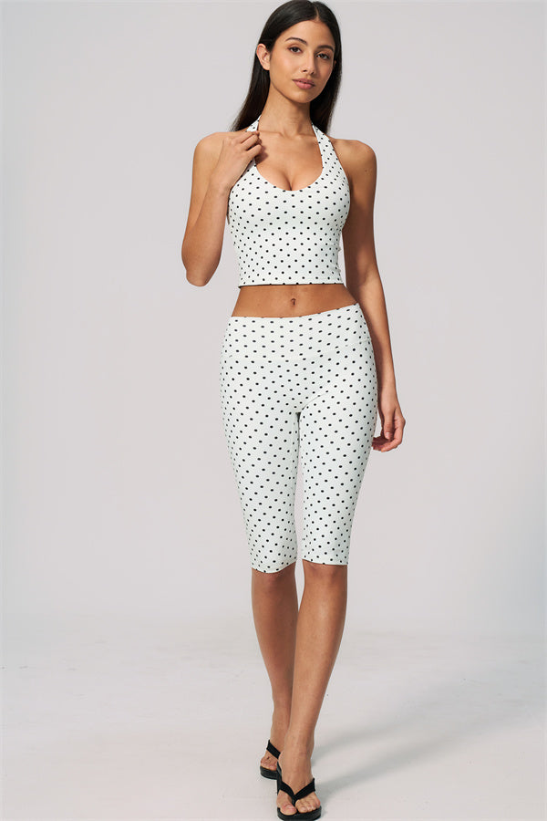 The Frame Halter Tank Top Capri Leggings 2-Piece Set