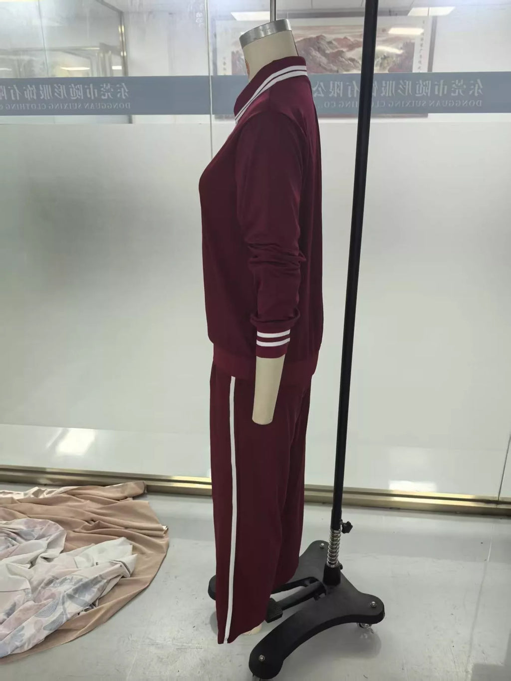Striped Half Zip Top and Pants Set