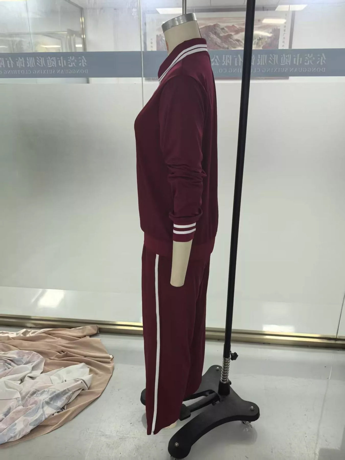 Striped Half Zip Top and Pants Set