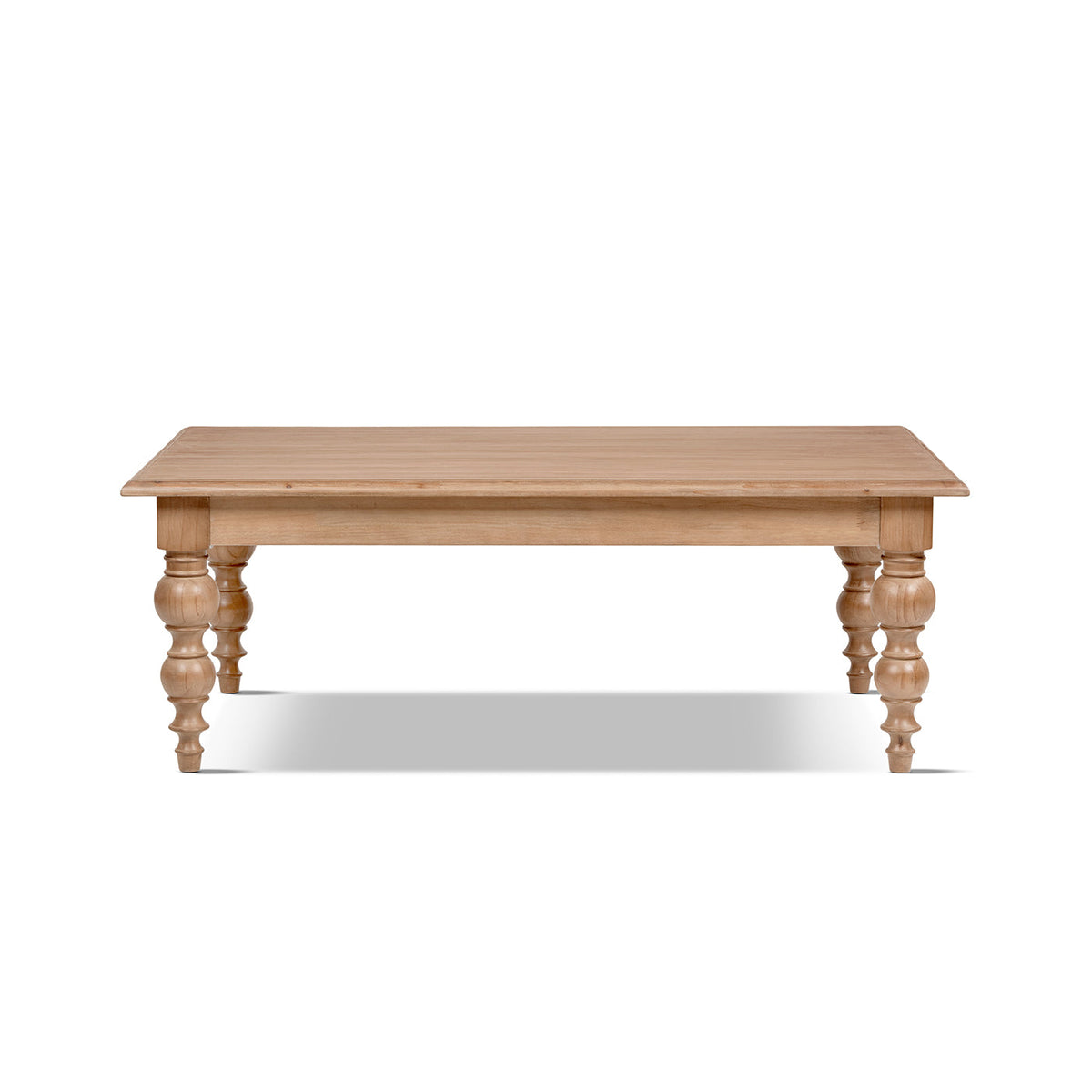 Rosalie 50" Reclaimed Pine Solid Wood Coffee Table with Sculptural Legs - Medium Brown