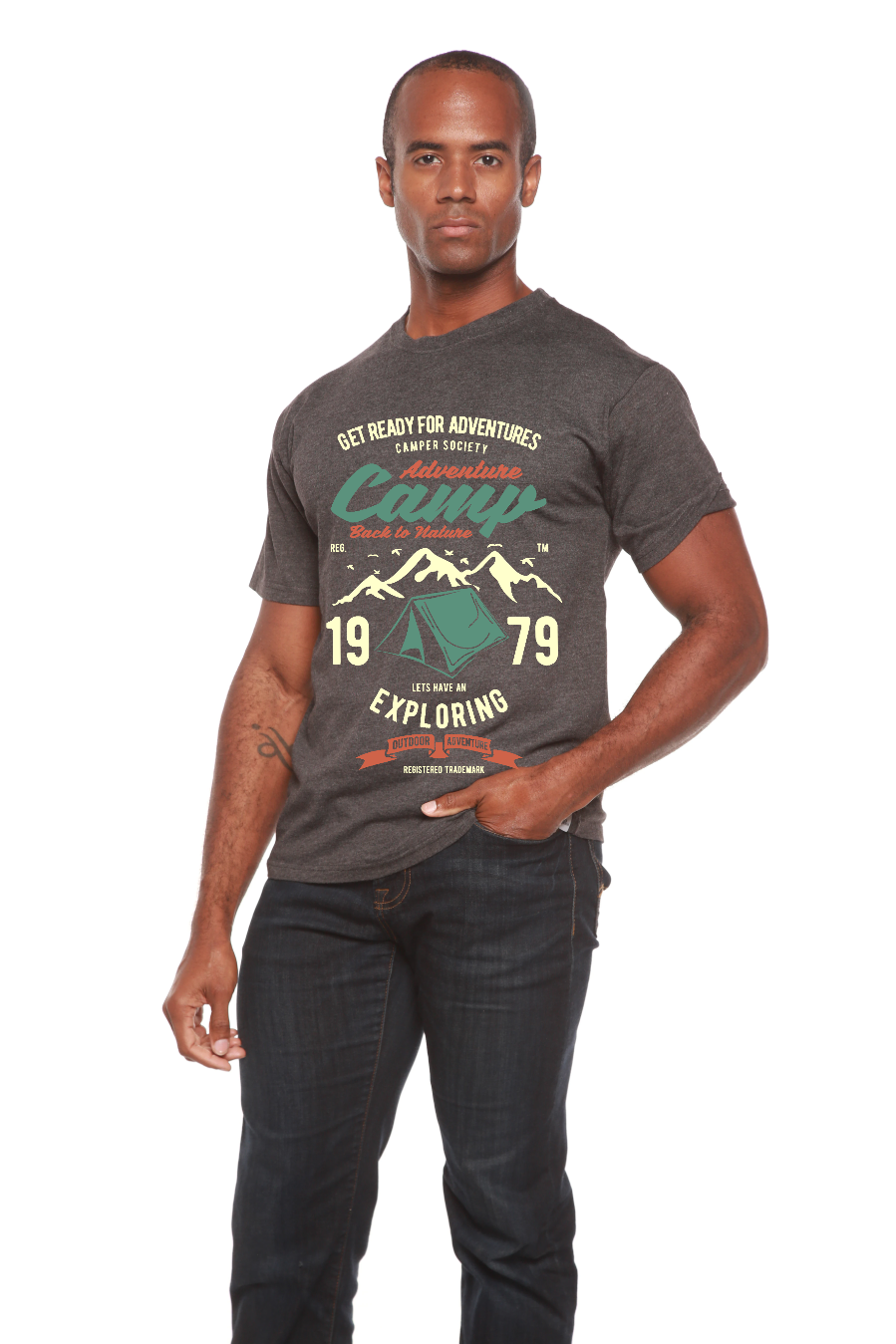 Camp Adventure Men's Bamboo Viscose/Organic Cotton Short Sleeve Graphic T-Shirt
