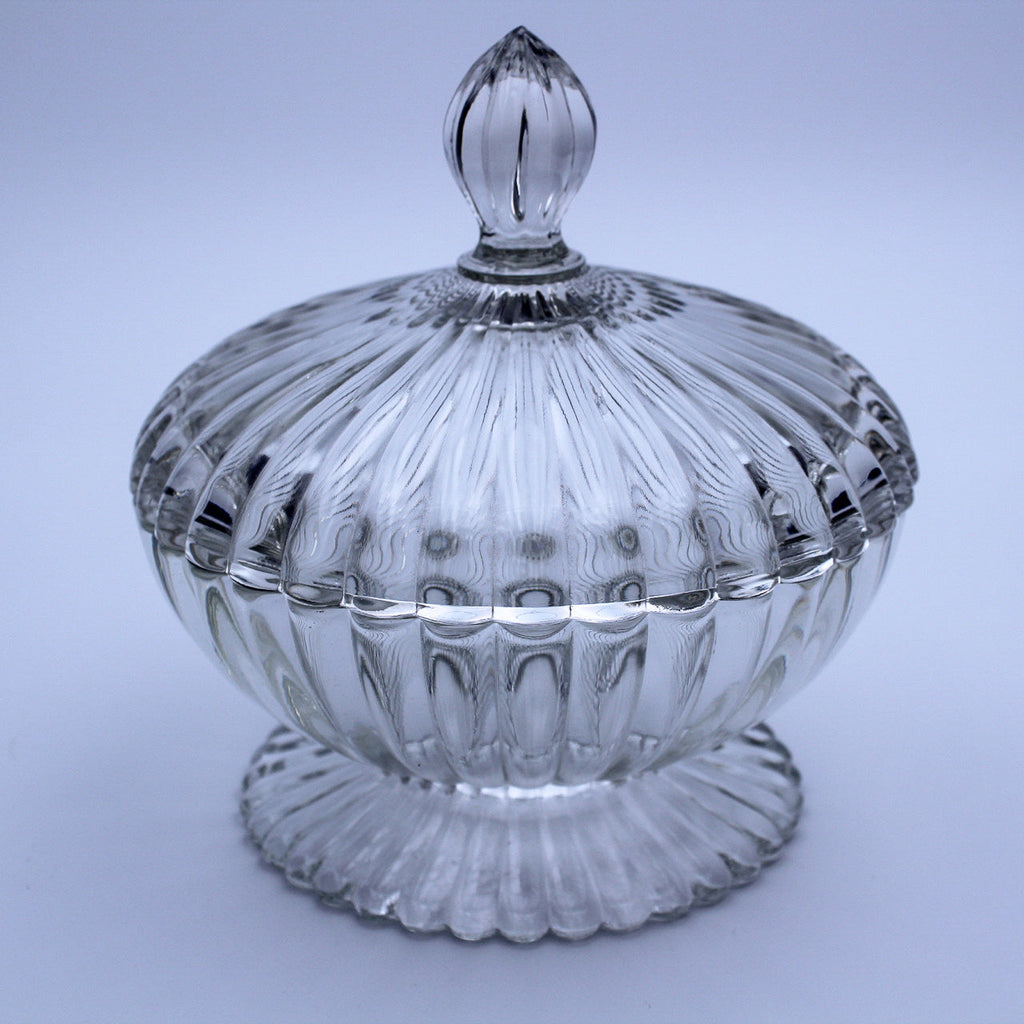 Jeannette Glass National Footed Candy Dish - Clear Pressed Glass