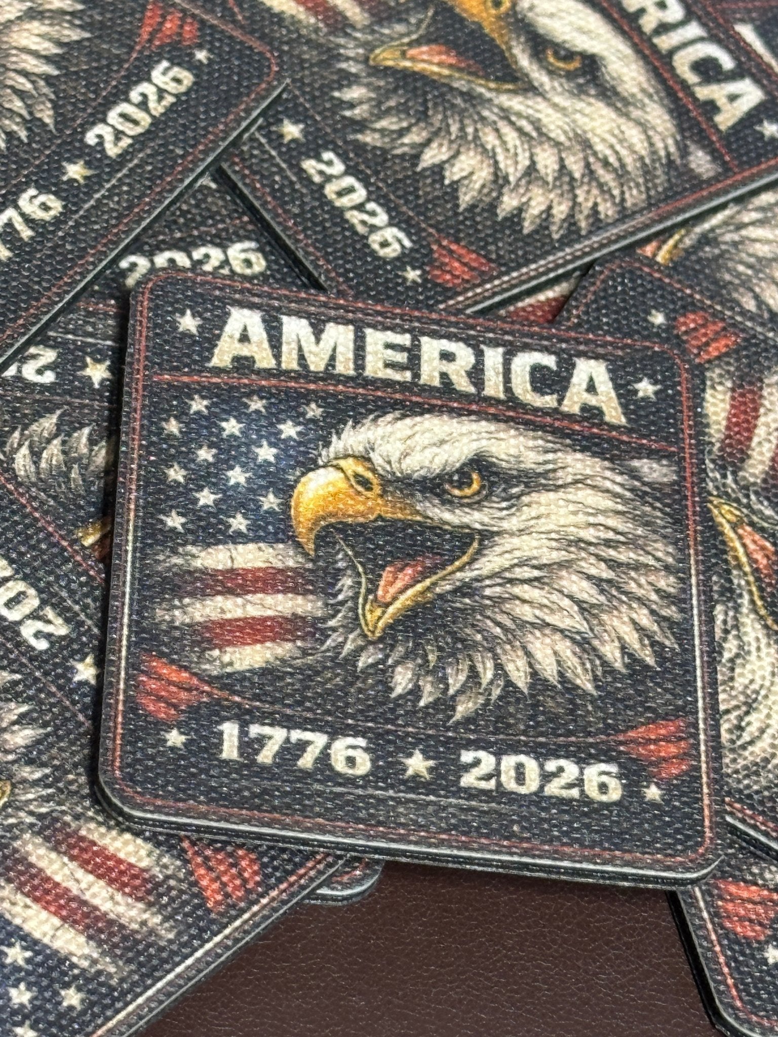 Canvas - Eagle Head - American Flag - 250 Years - UV Printed Hat Patch