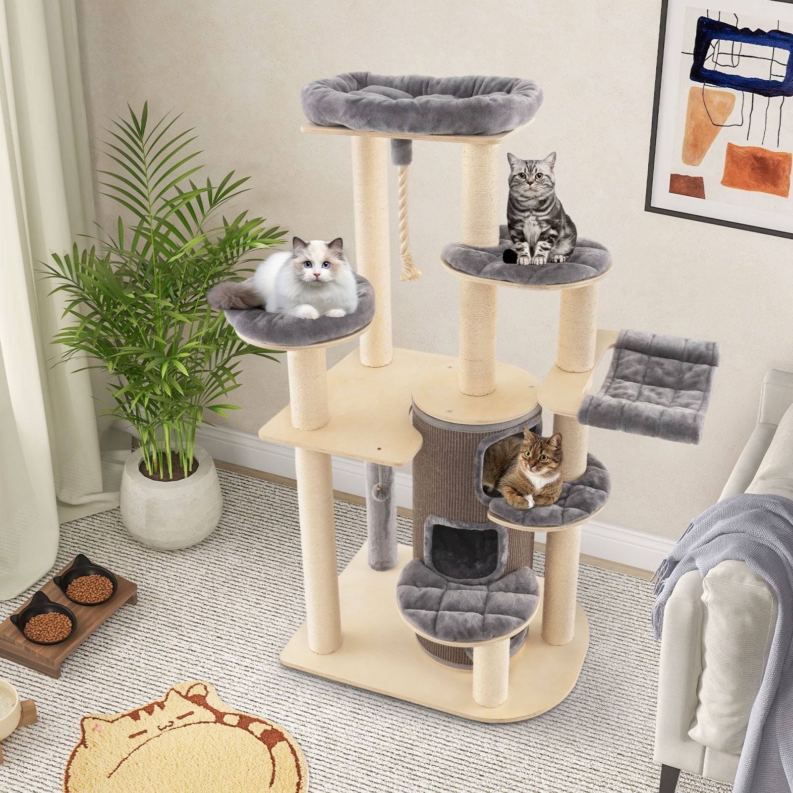 Multi-Level Cat Tree with 3-story Cat Condo