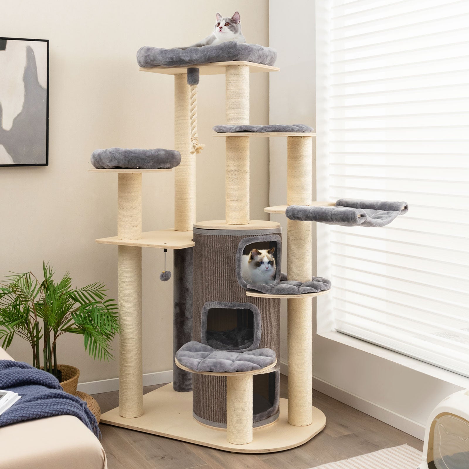 Multi-Level Cat Tree with 3-story Cat Condo