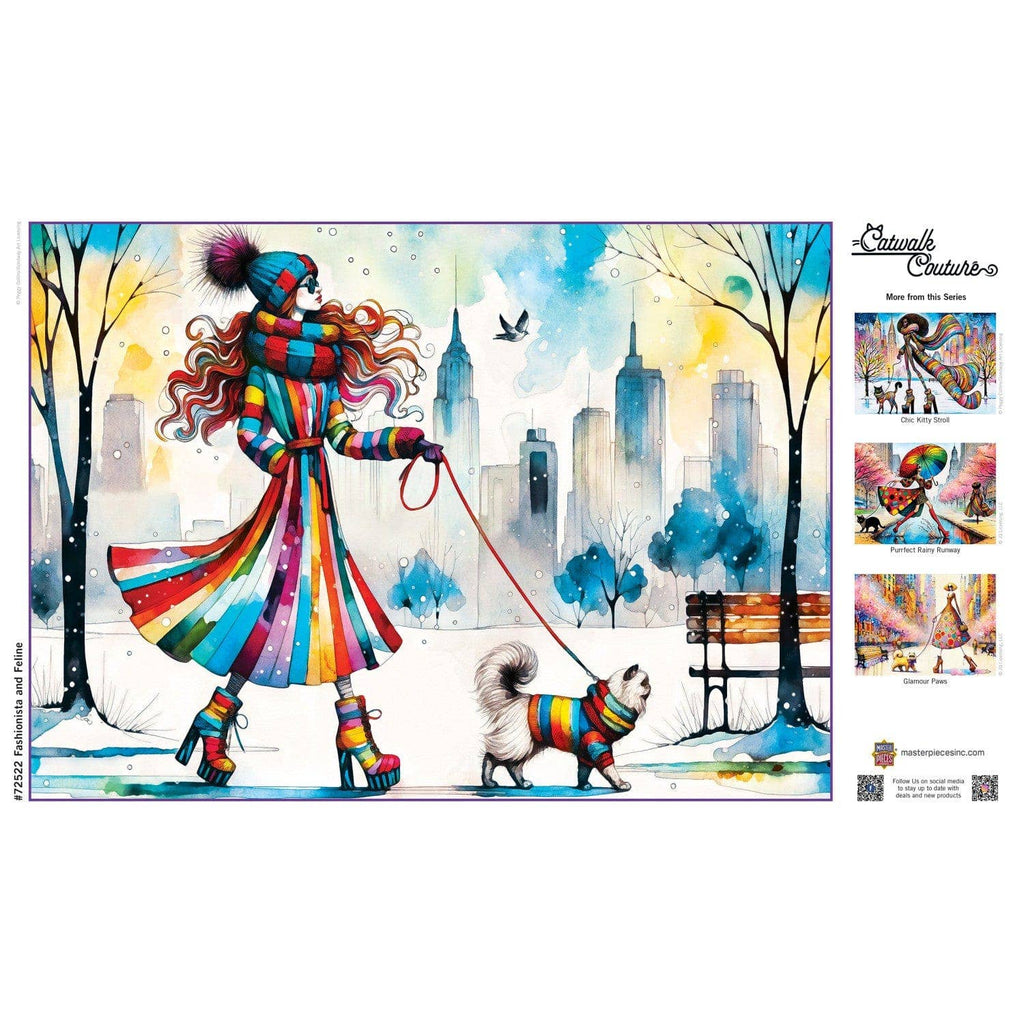 Catwalk Couture - Fashionista and Feline 1000 Piece Jigsaw Puzzle by Masterpieces Puzzles