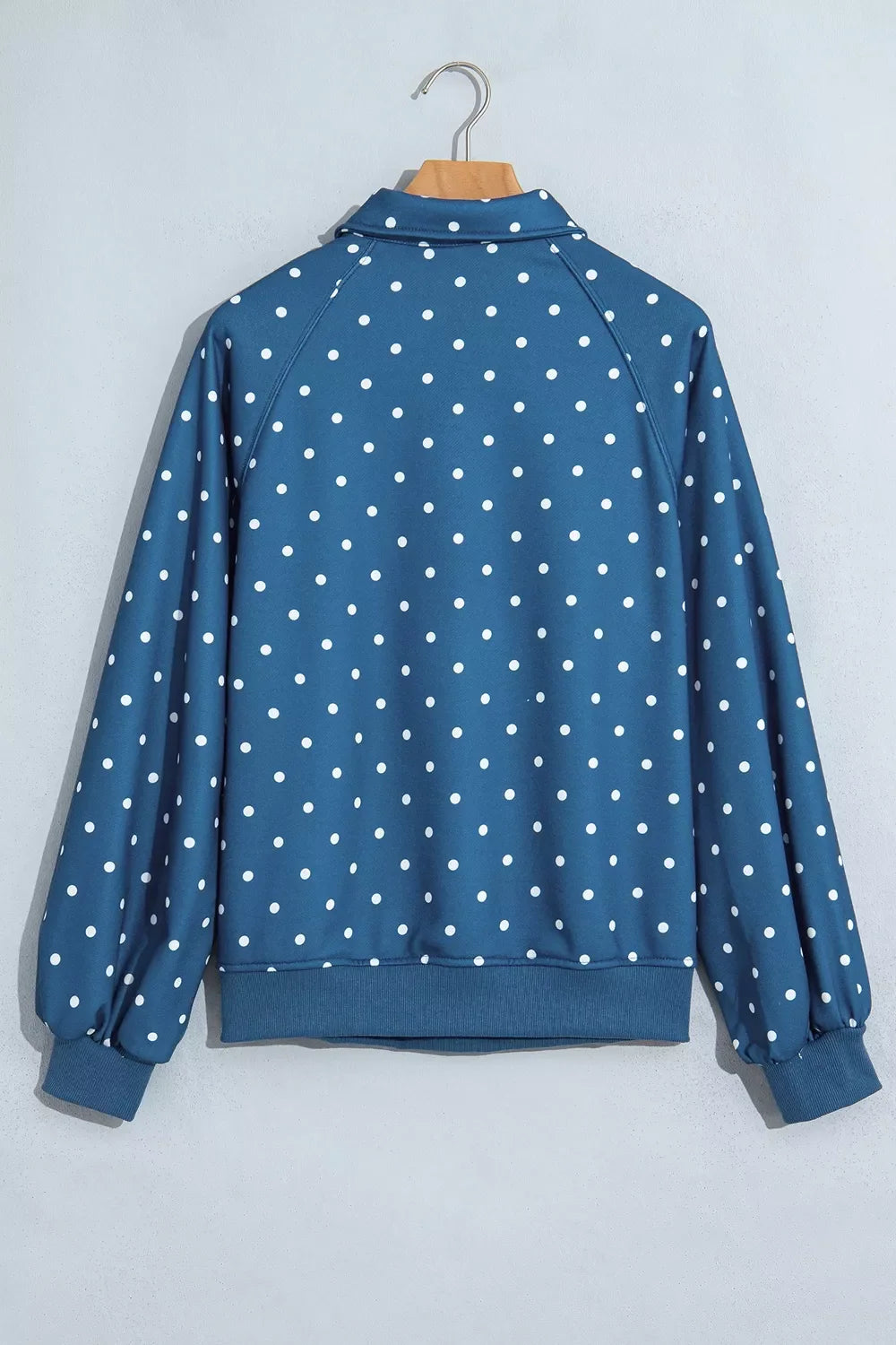 Polka Dot Snap-Button Sweatshirt