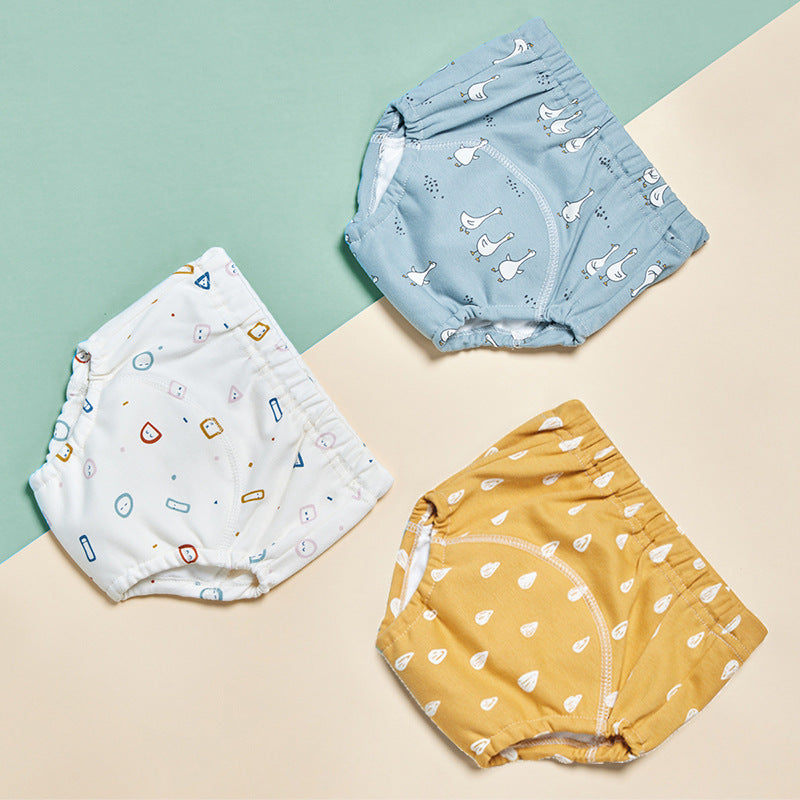 Pure Cotton Breathable Baby Training Pants Cloth Diapers
