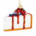 Berry Topped Cheesecake Glass Christmas Ornament